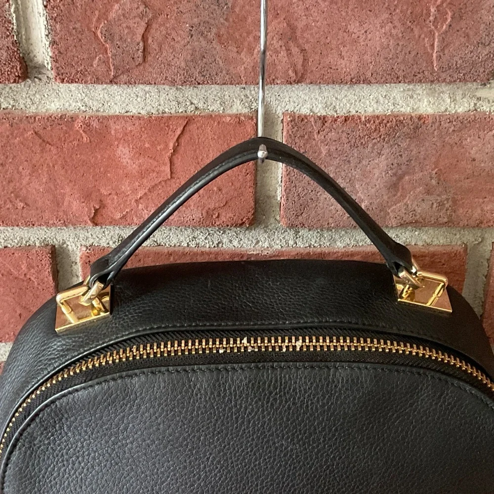 Henri Bendel Soho Black Pebble Leather Backpack